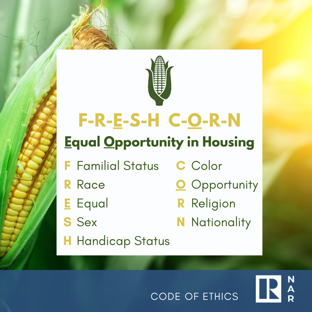 Equal Opportunity in Housing FRESH CORN infographic